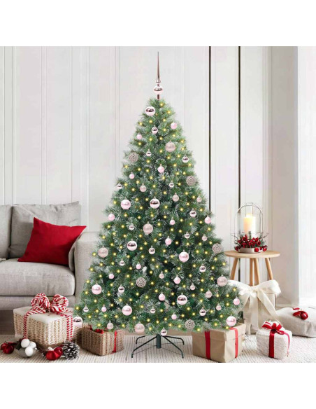 Albero di Natale artificiale con 300 LED Verde 180 cm PE e PVC