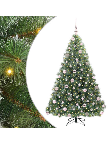 Albero di Natale artificiale con 300 LED Verde 180 cm PE e PVC