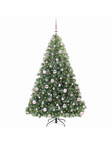 Albero di Natale artificiale con 300 LED Verde 180 cm PE e PVC