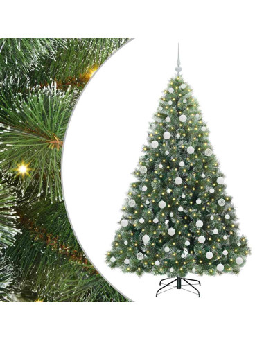 Albero di Natale artificiale con 300 LED Verde 180 cm PE e PVC