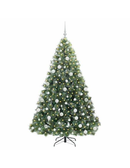 Albero di Natale artificiale con 300 LED Verde 180 cm PE e PVC