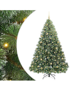 Albero di Natale artificiale con 300 LED Verde 180 cm PE e PVC 2
