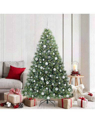 Albero di Natale artificiale con 300 LED Verde 180 cm PE e PVC