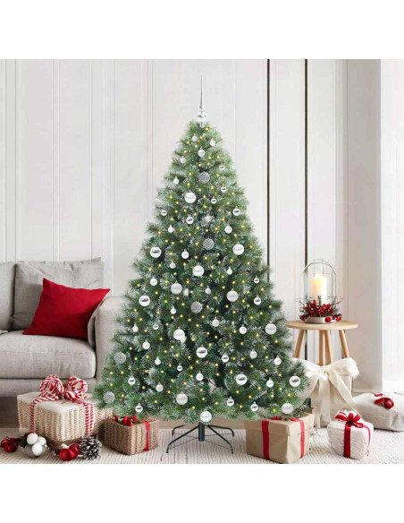 Albero di Natale artificiale con 300 LED Verde 180 cm PE e PVC