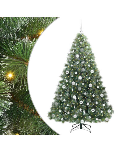 Albero di Natale artificiale con 300 LED Verde 180 cm PE e PVC