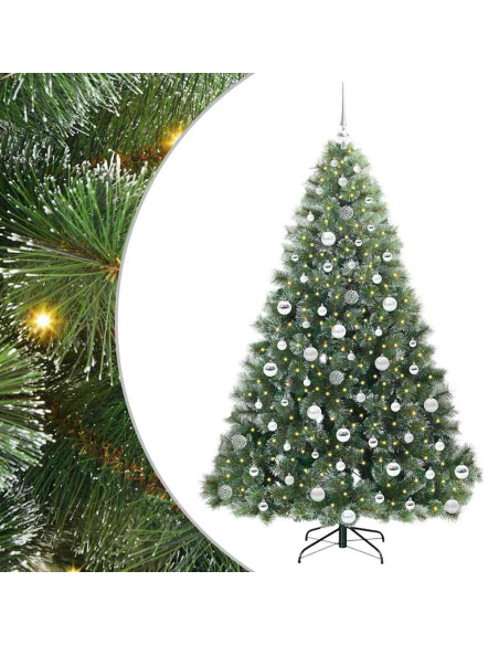 Albero di Natale artificiale con 300 LED Verde 180 cm PE e PVC