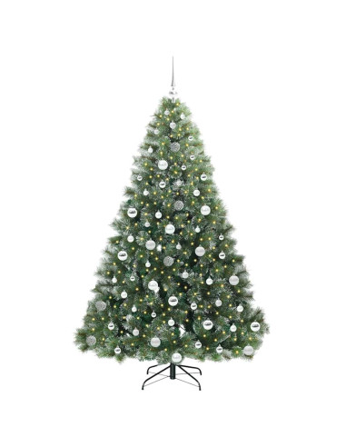 Albero di Natale artificiale con 300 LED Verde 180 cm PE e PVC