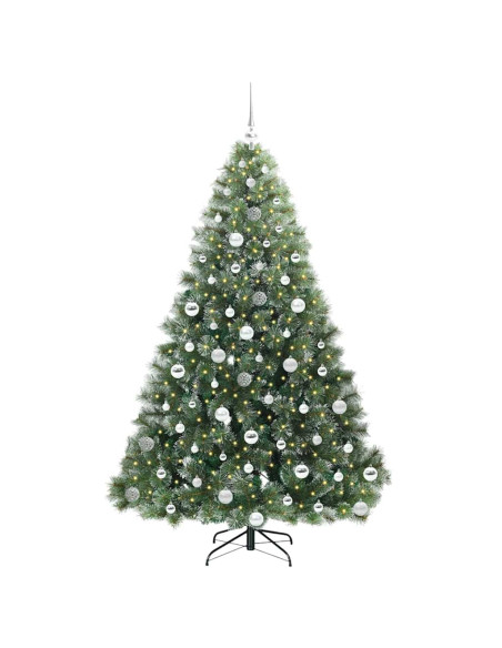 Albero di Natale artificiale con 300 LED Verde 180 cm PE e PVC