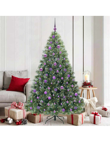 Albero di Natale artificiale con 300 LED Verde 180 cm PE e PVC