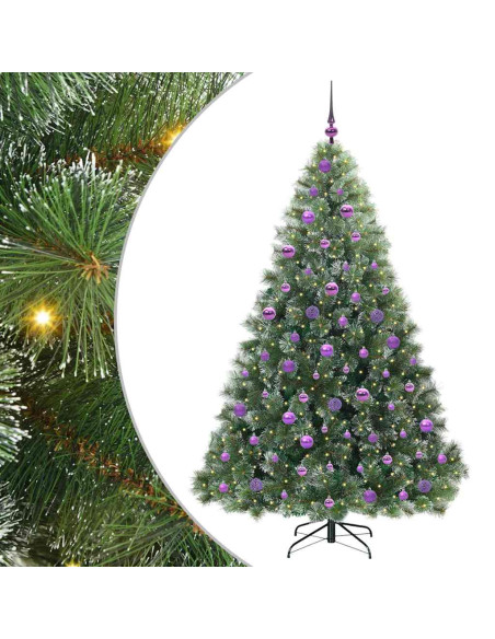 Albero di Natale artificiale con 300 LED Verde 180 cm PE e PVC