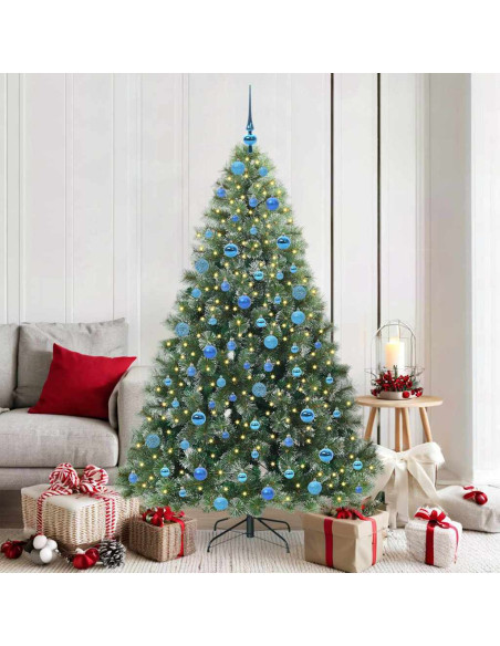 Albero di Natale artificiale con 300 LED Verde 180 cm PE e PVC