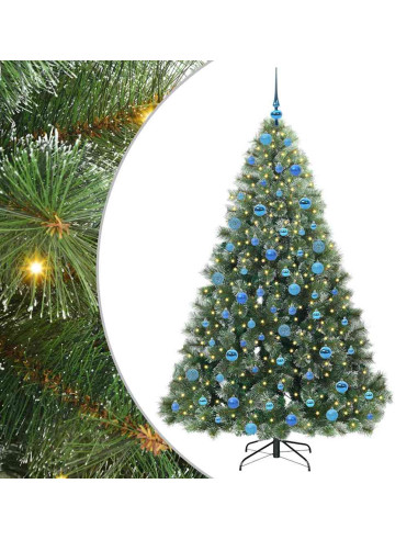 Albero di Natale artificiale con 300 LED Verde 180 cm PE e PVC