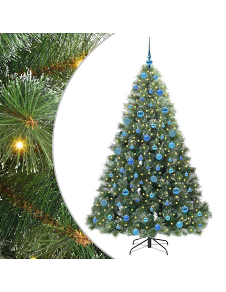 Albero di Natale artificiale con 300 LED Verde 180 cm PE e PVC