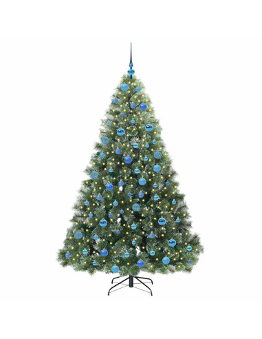 Albero di Natale artificiale con 300 LED Verde 180 cm PE e PVC