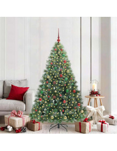 Albero di Natale artificiale con 300 LED Verde 180 cm PE e PVC 2