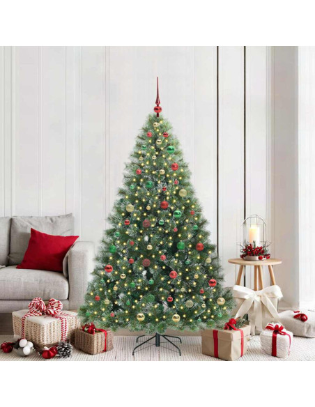 Albero di Natale artificiale con 300 LED Verde 180 cm PE e PVC