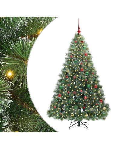 Albero di Natale artificiale con 300 LED Verde 180 cm PE e PVC