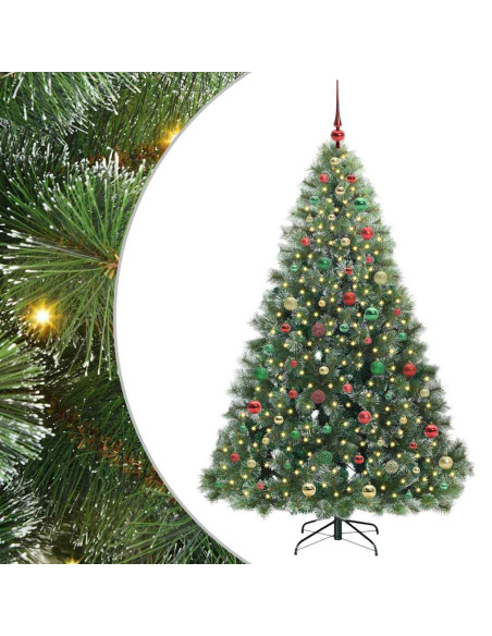 Albero di Natale artificiale con 300 LED Verde 180 cm PE e PVC