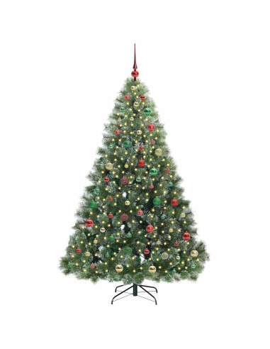Albero di Natale artificiale con 300 LED Verde 180 cm PE e PVC