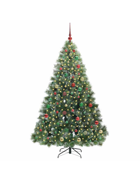 Albero di Natale artificiale con 300 LED Verde 180 cm PE e PVC
