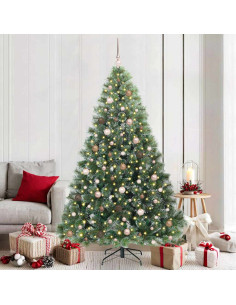 Albero di Natale artificiale con 300 LED Verde 210 cm PE e PVC 2