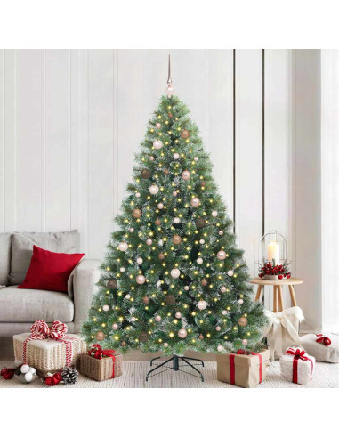 Albero di Natale artificiale con 300 LED Verde 210 cm PE e PVC