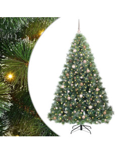 Albero di Natale artificiale con 300 LED Verde 210 cm PE e PVC 2