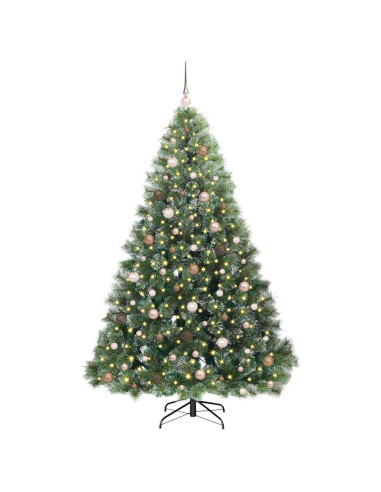 Albero di Natale artificiale con 300 LED Verde 210 cm PE e PVC