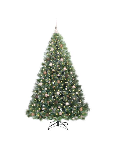 Albero di Natale artificiale con 300 LED Verde 210 cm PE e PVC