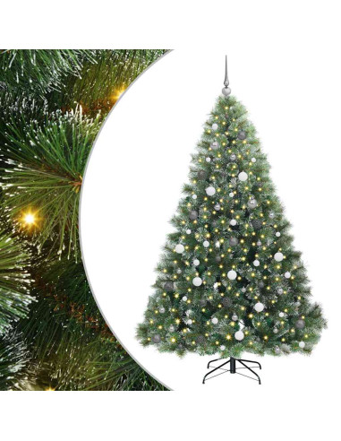 Albero di Natale artificiale con 300 LED Verde 210 cm PE e PVC