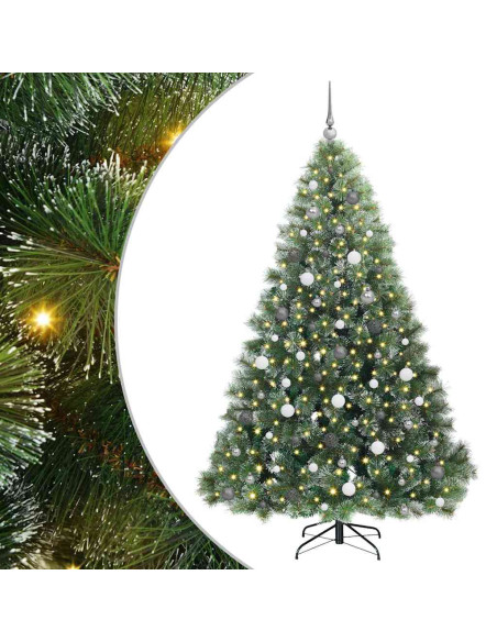 Albero di Natale artificiale con 300 LED Verde 210 cm PE e PVC