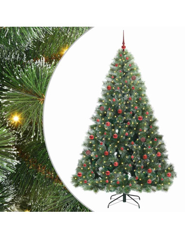 Albero di Natale artificiale con 300 LED Verde 210 cm PE e PVC