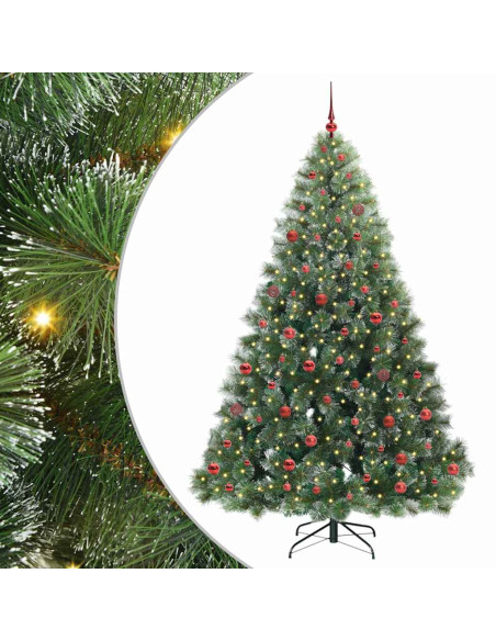 Albero di Natale artificiale con 300 LED Verde 210 cm PE e PVC