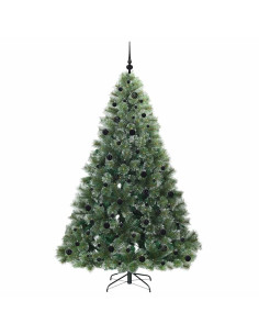 Albero di Natale artificiale con 300 LED Verde 210 cm PE e PVC 2