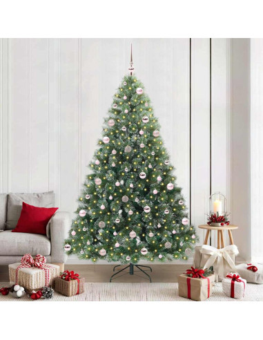 Albero di Natale artificiale con 300 LED Verde 210 cm PE e PVC