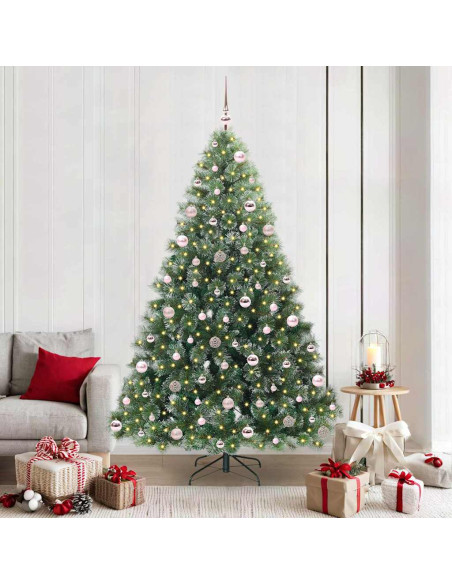 Albero di Natale artificiale con 300 LED Verde 210 cm PE e PVC