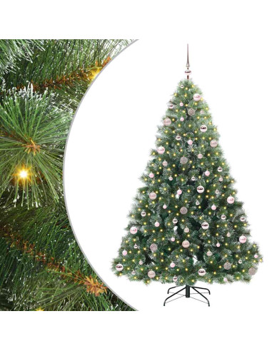 Albero di Natale artificiale con 300 LED Verde 210 cm PE e PVC