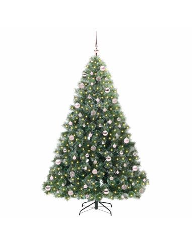 Albero di Natale artificiale con 300 LED Verde 210 cm PE e PVC