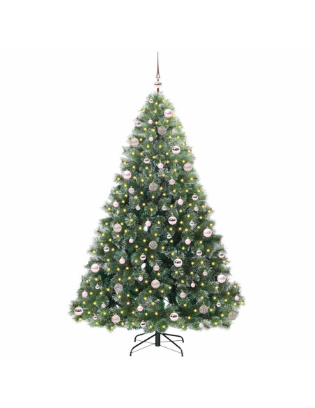 Albero di Natale artificiale con 300 LED Verde 210 cm PE e PVC