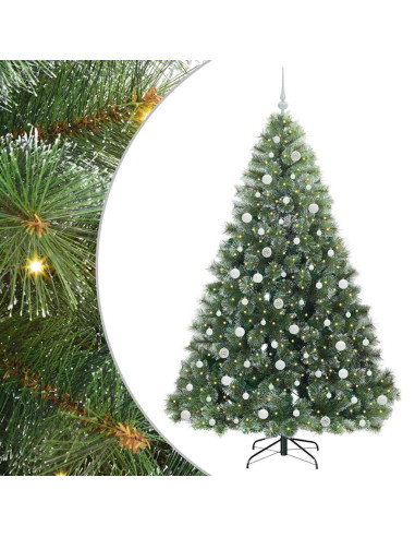 Albero di Natale artificiale con 300 LED Verde 210 cm PE e PVC