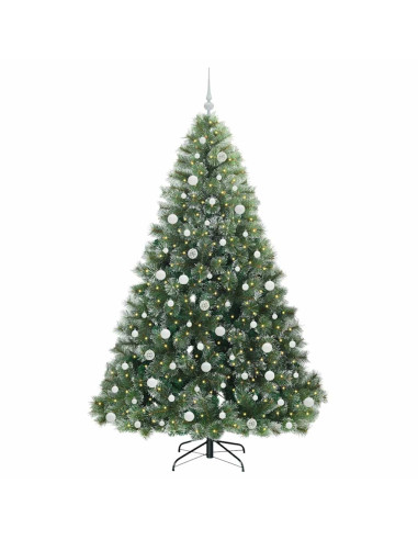 Albero di Natale artificiale con 300 LED Verde 210 cm PE e PVC
