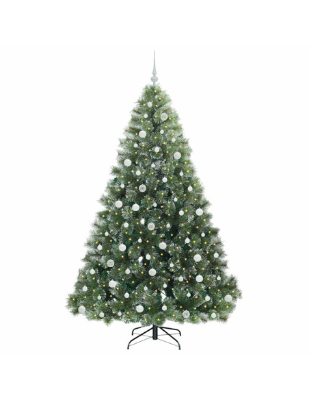 Albero di Natale artificiale con 300 LED Verde 210 cm PE e PVC