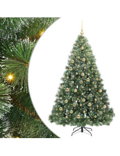 Albero di Natale artificiale con 300 LED Verde 210 cm PE e PVC 2
