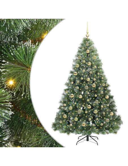 Albero di Natale artificiale con 300 LED Verde 210 cm PE e PVC