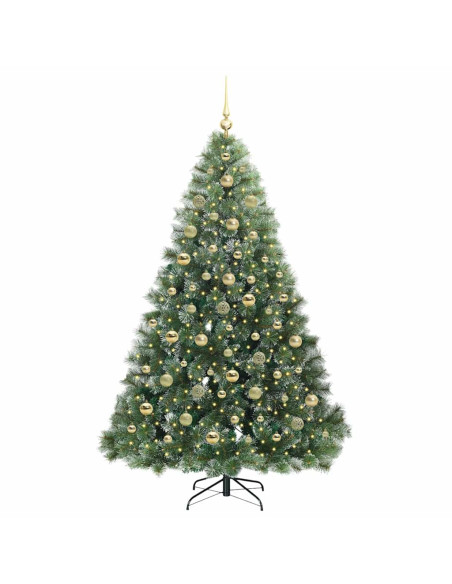 Albero di Natale artificiale con 300 LED Verde 210 cm PE e PVC