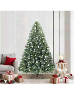 Albero di Natale artificiale con 300 LED Verde 210 cm PE e PVC 2