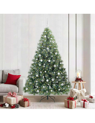 Albero di Natale artificiale con 300 LED Verde 210 cm PE e PVC