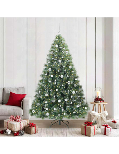 Albero di Natale artificiale con 300 LED Verde 210 cm PE e PVC