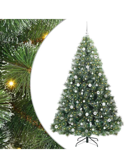 Albero di Natale artificiale con 300 LED Verde 210 cm PE e PVC
