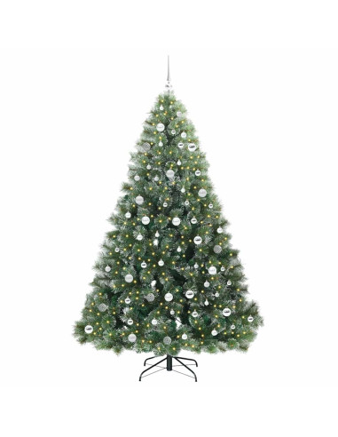 Albero di Natale artificiale con 300 LED Verde 210 cm PE e PVC